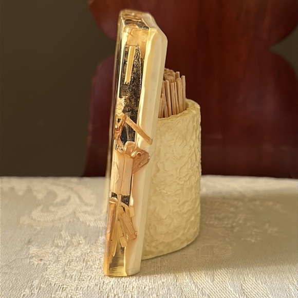 1970s ColorFlo lucite, resin toothpick holder kitschy, retro - Picture 2 of 9